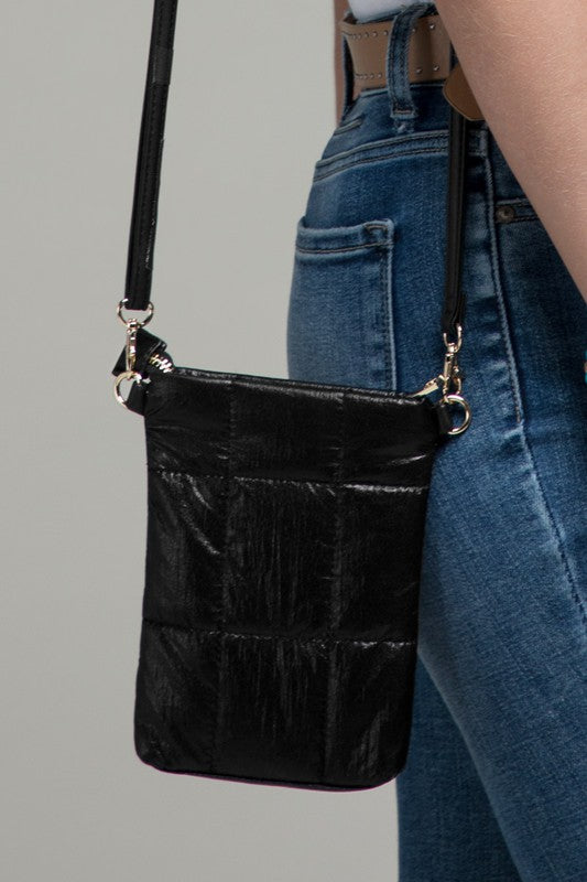 Black Metallic Cross Body