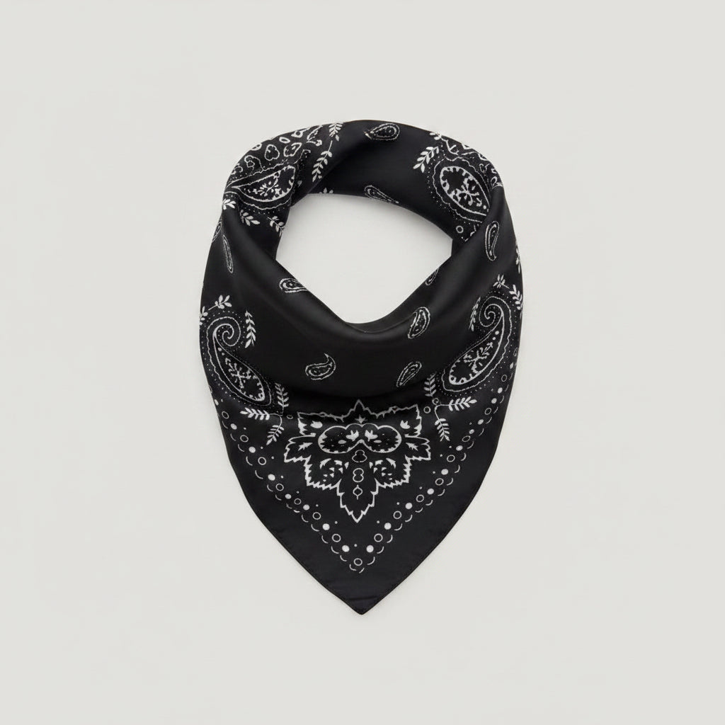 Silky Black Scarf