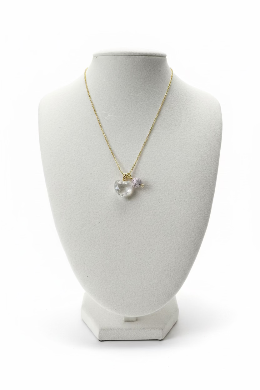 Quartz Gemstone with Pearl Charms Necklace