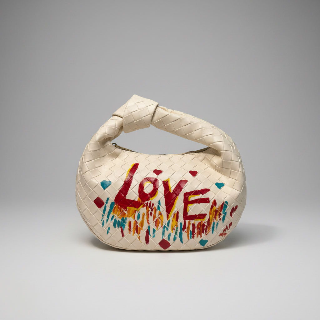 Love Hand Painted Vegan Leather Bag