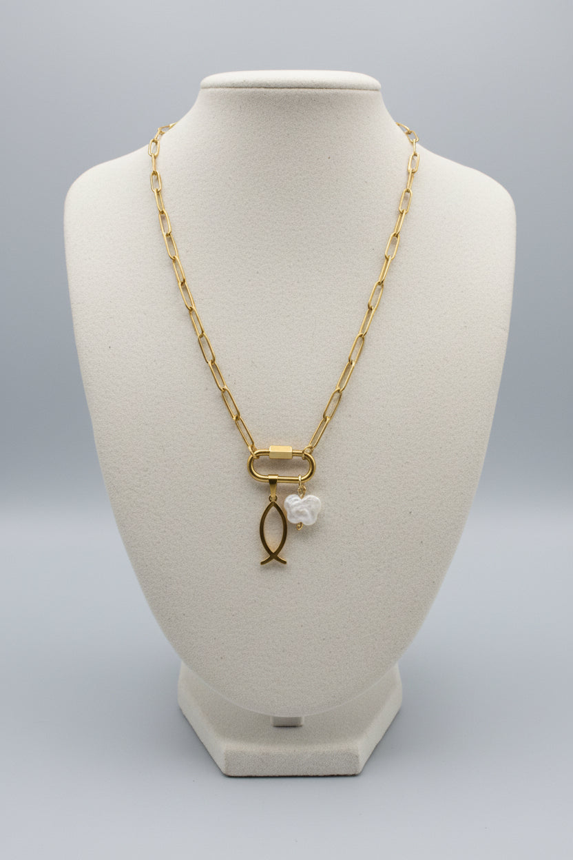 Carabiner Necklace with Charms