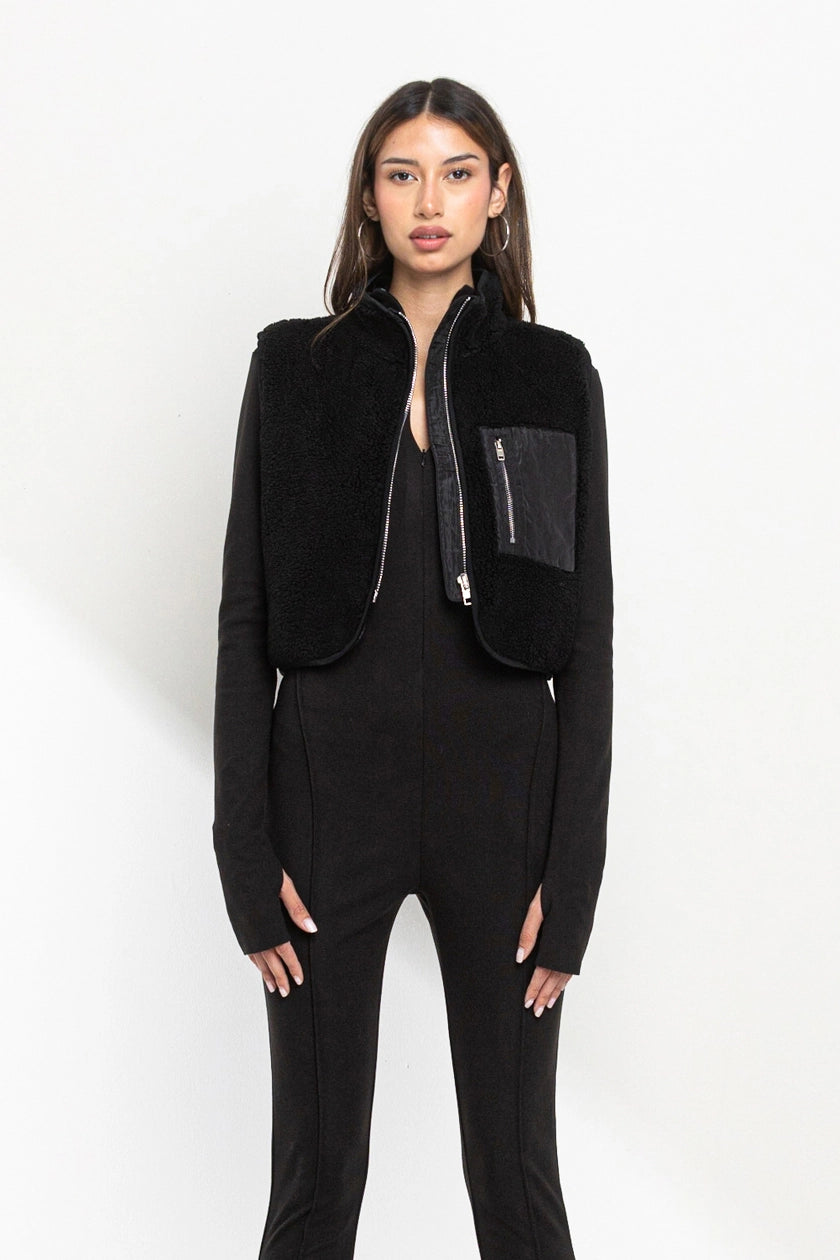 Cropped Zipper Vest