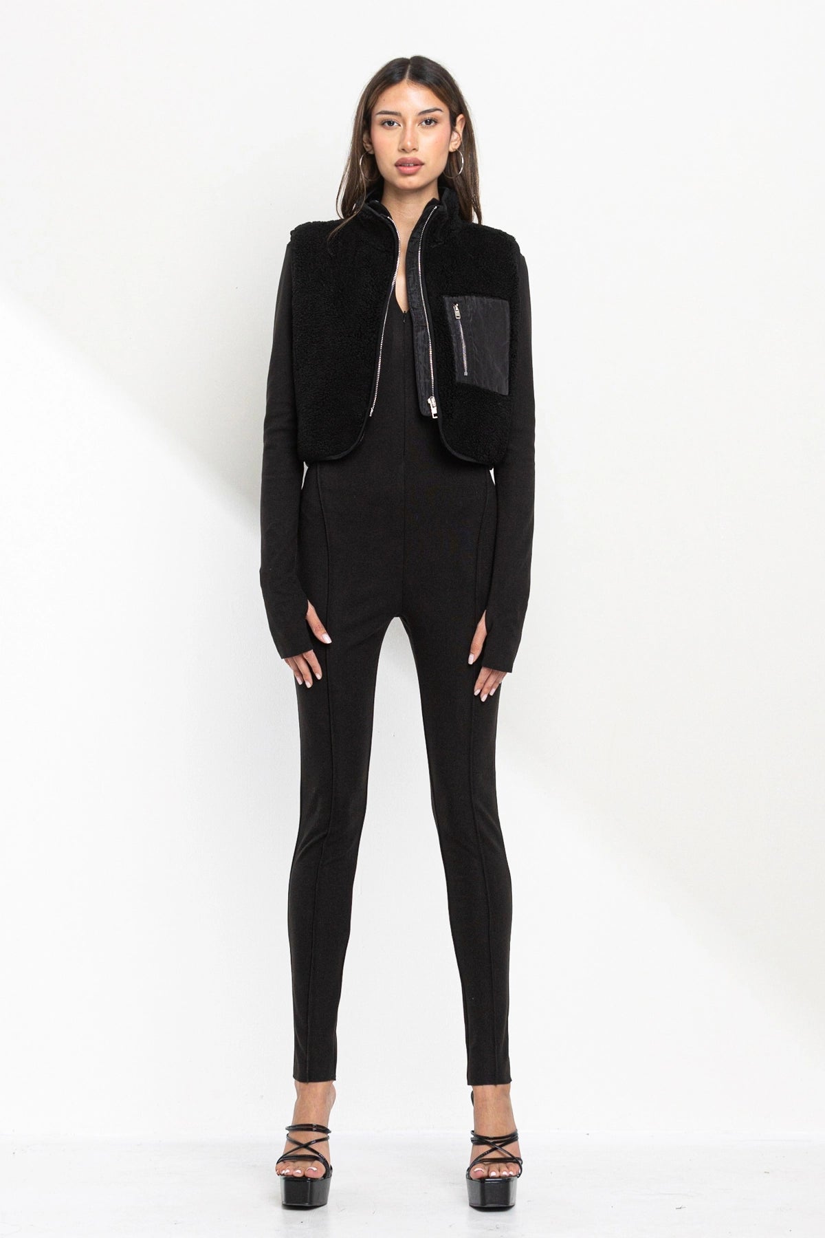 Cropped Zipper Vest
