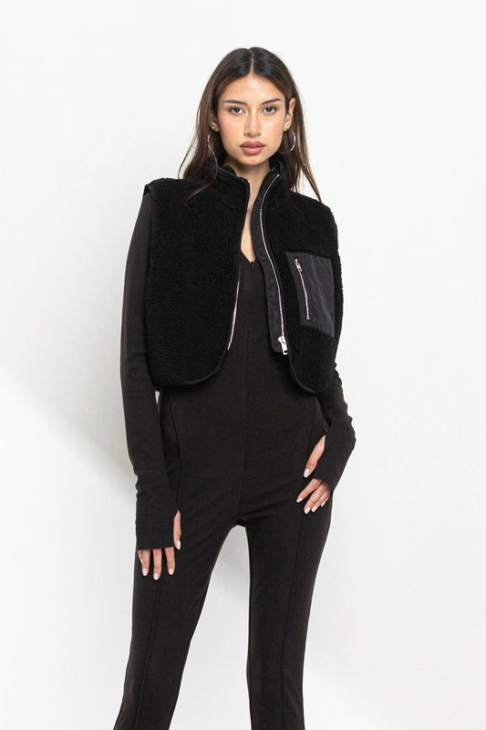 Cropped Zipper Vest
