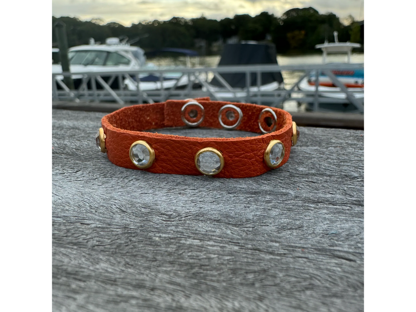 Orange Leather Bracelet