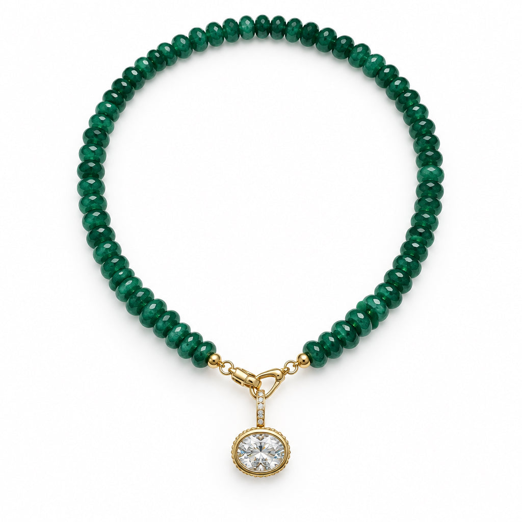 The Geraldine Necklace with Oval Pendant