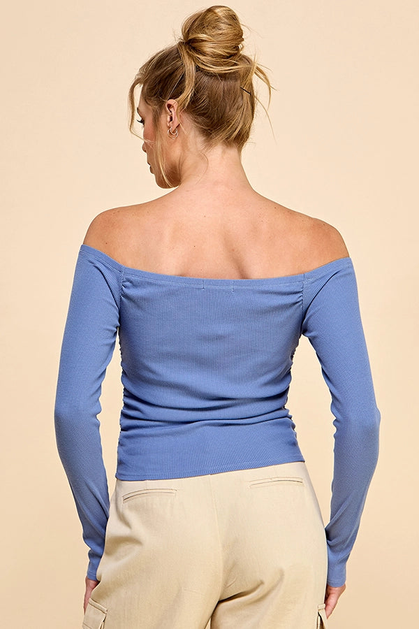 Off Shoulder Ruched Top