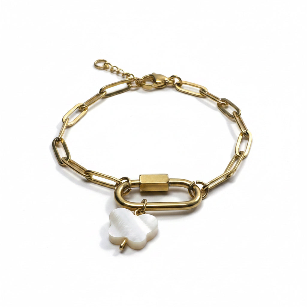 Paperclip Bracelet With Butterfly Charm