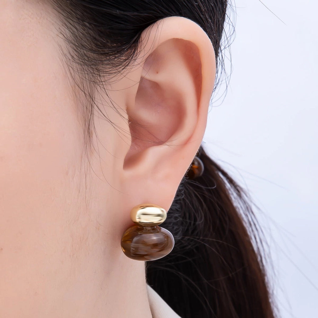 Coffee Resin Studs