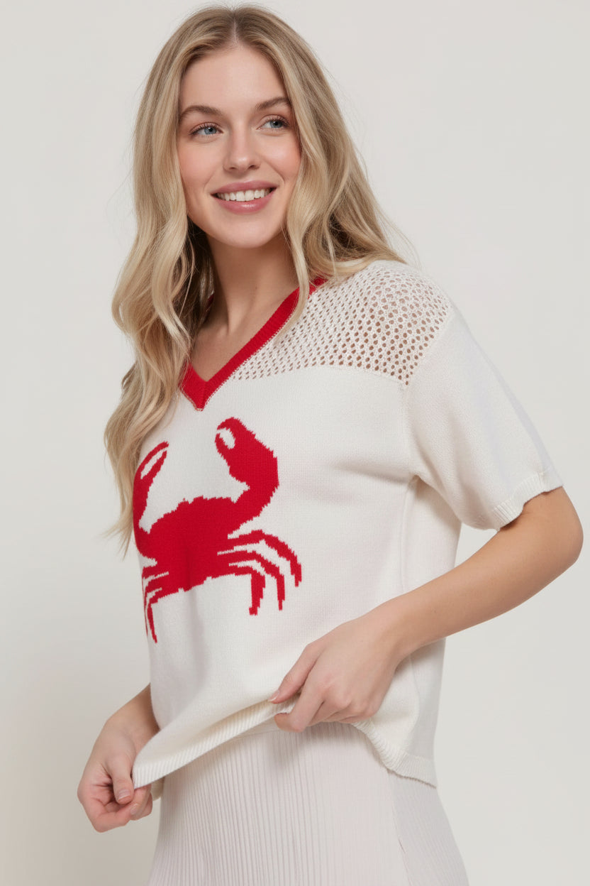 The Myr Crab Knit Top
