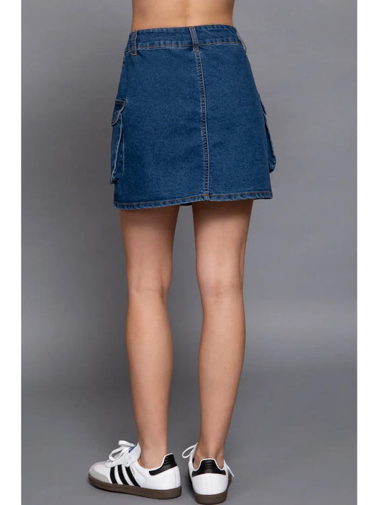 Denim Cargo Skirt