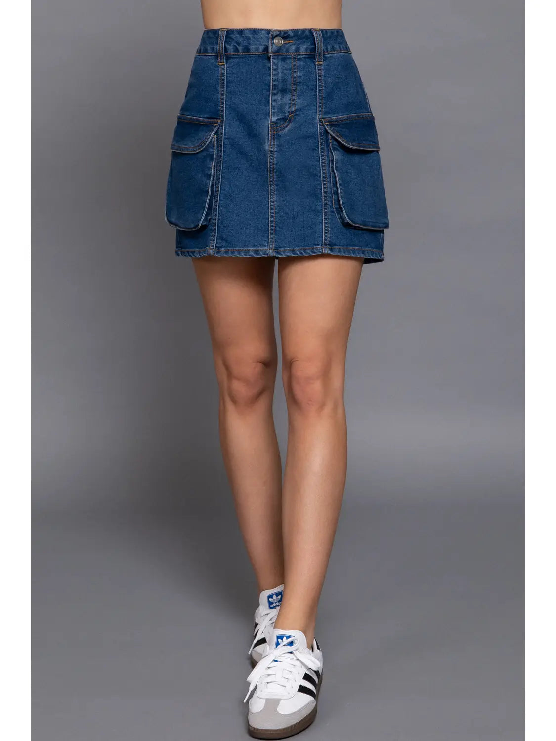 Denim Cargo Skirt