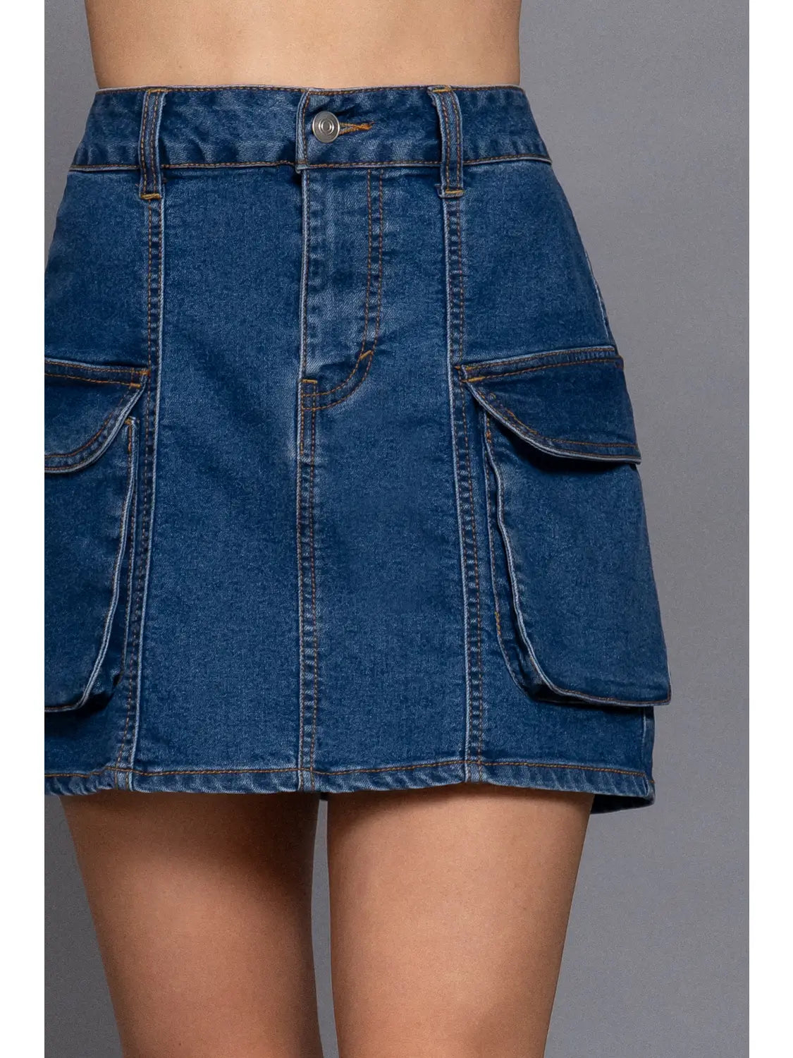 Denim Cargo Skirt