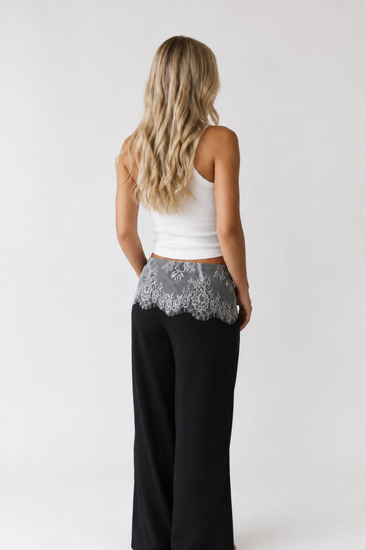 The Reese Lace Trim Mid Rise Pants