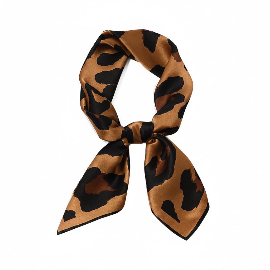 Silky Leopard Brown Scarf
