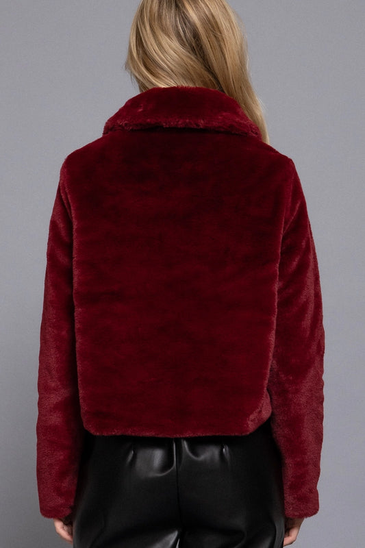 Toggle Button Fur Duffle Jacket