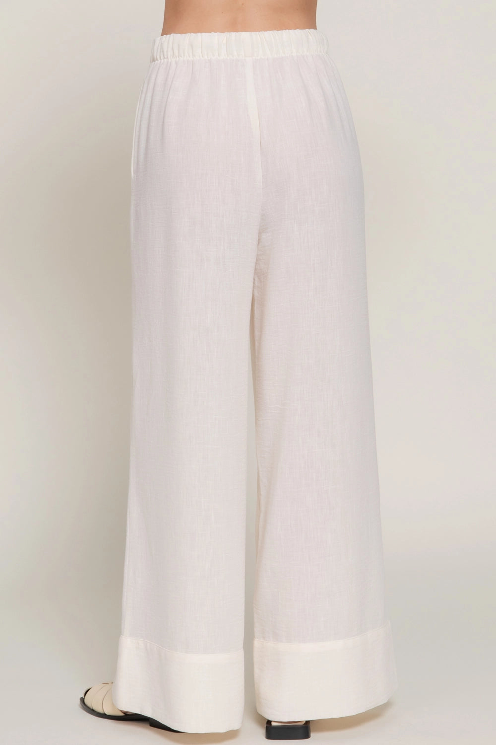Linen Effect Palazzo Pants