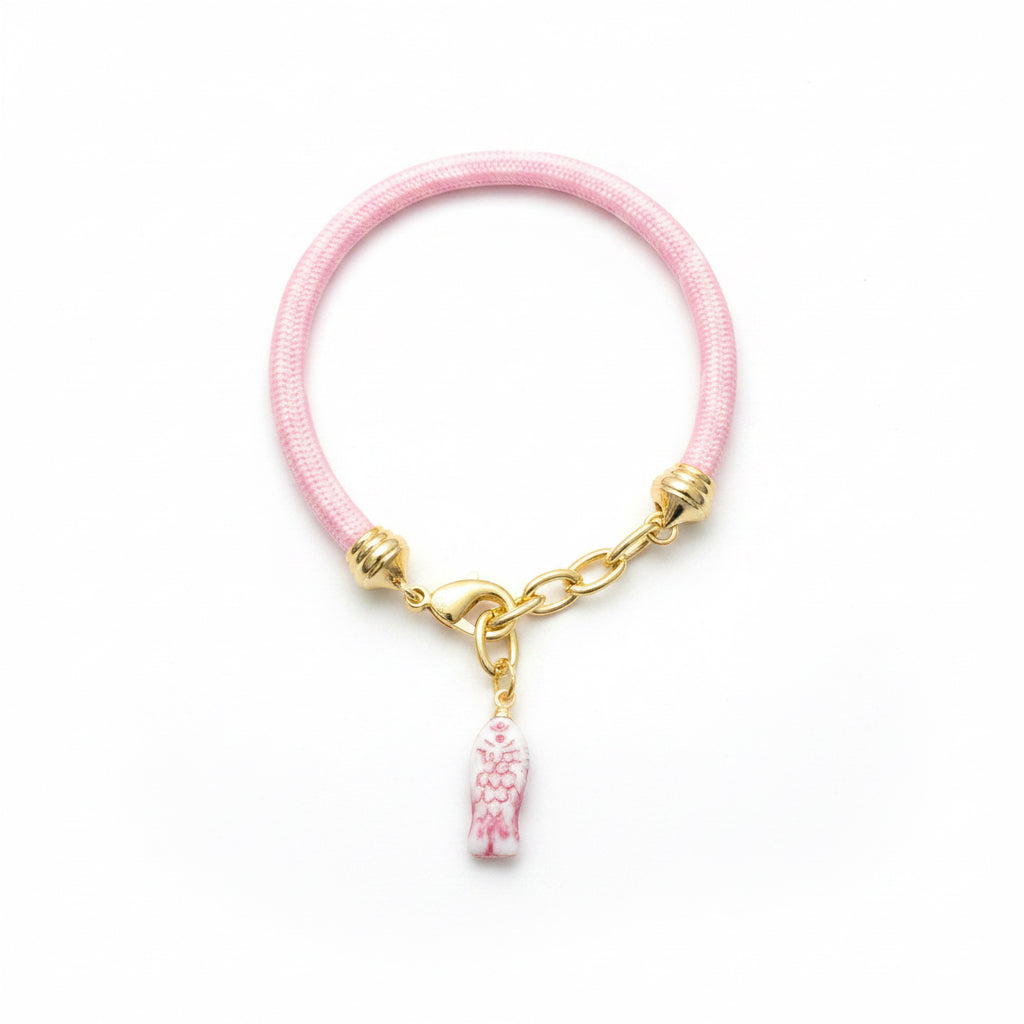 PINK ROPE BRACELET & FISH CHARM