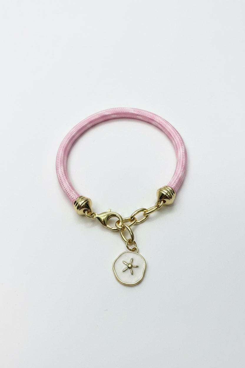 Pink Rope Bracelet with Dollar Sand Charm