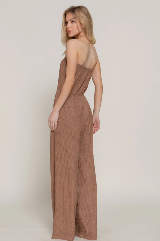 Crinkle Knit Tube Jumpsuit