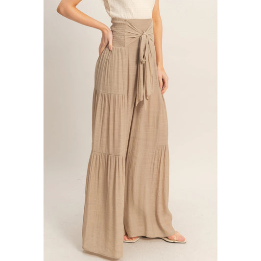 Smocked Waist Palazzo Pants
