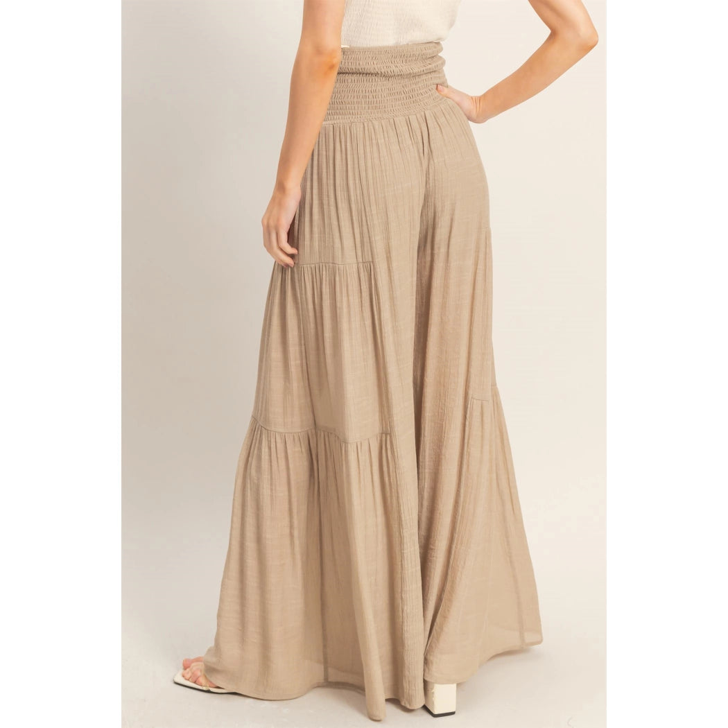 Smocked Waist Palazzo Pants