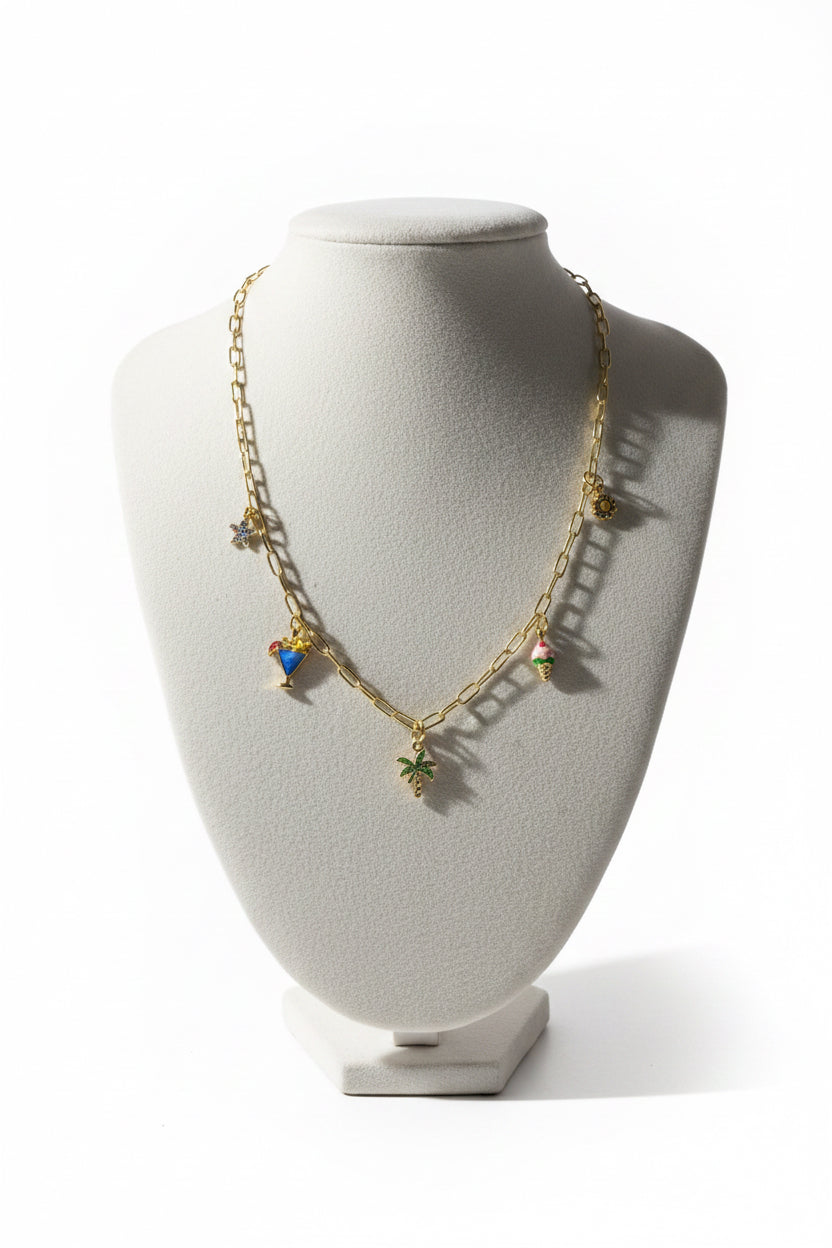 Cocktail Hour Necklace with Fun Charms