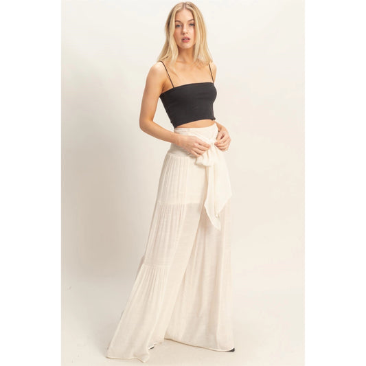 Smocked Waist Palazzo Pants