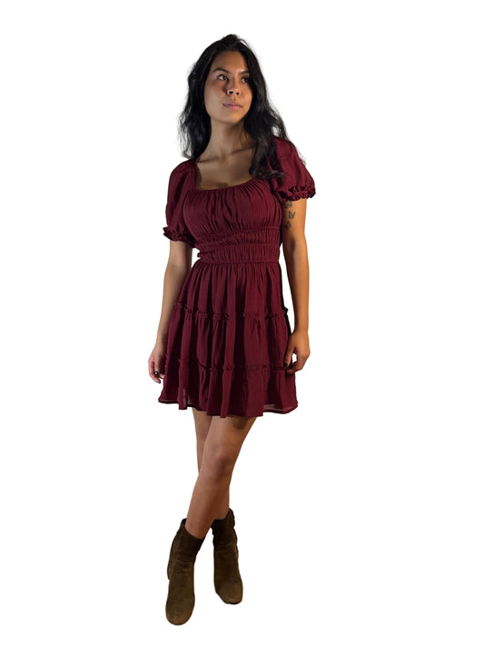 Smocked puff sleeve dress