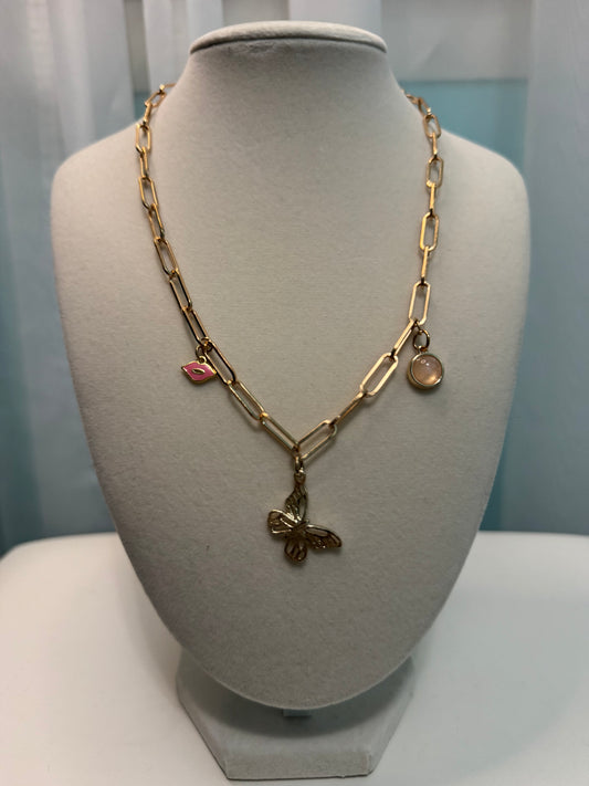 Paperclip Necklace with charms