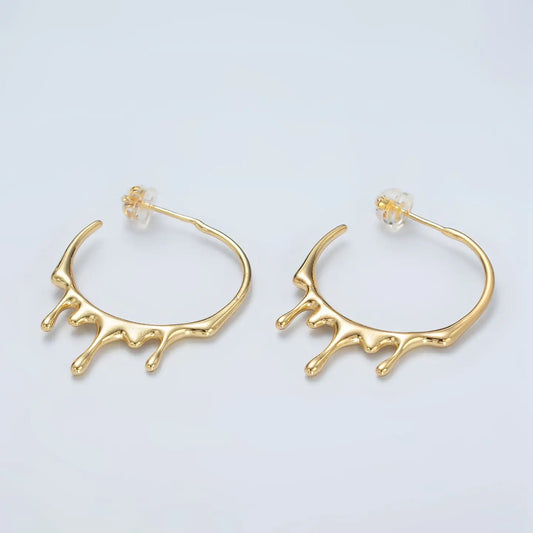 Molten Drip Hoop Earrings