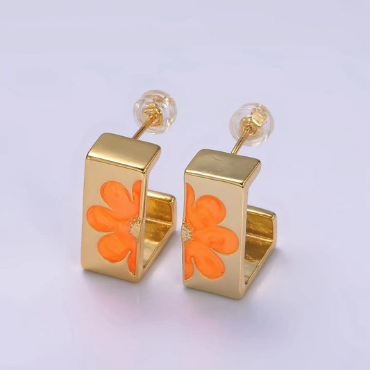 Flower Nature Boxy Earrings