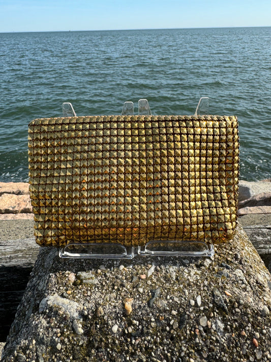 Gold Mesh Whiting & Davis Clutch Bag & Billfold Wallet