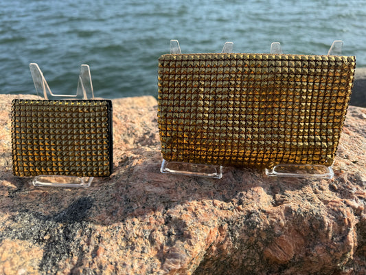 Gold Mesh Whiting & Davis Clutch Bag & Billfold Wallet