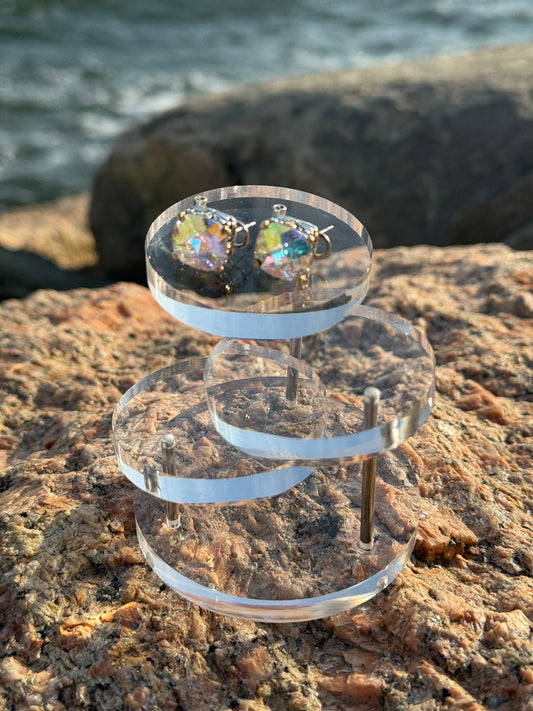 Rhinestone Silver & Gold Earrings