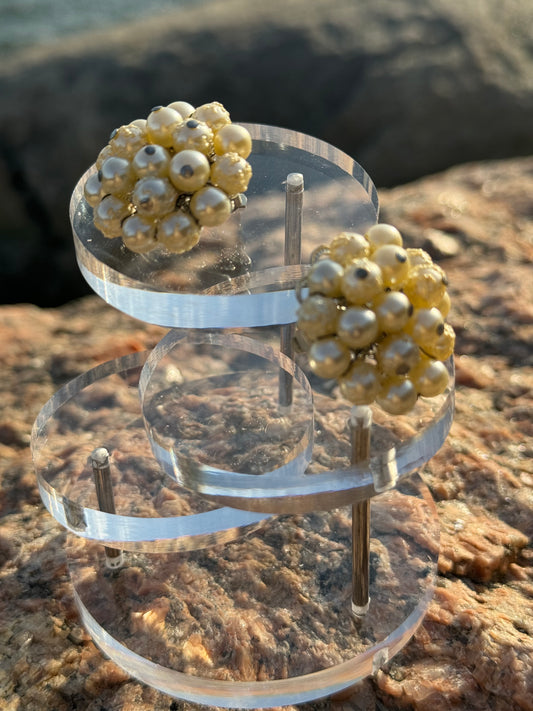 Cluster Costume Pearl Earrings