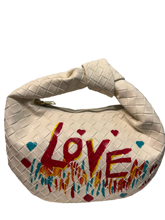 Love Hand Painted Vegan Leather Bag