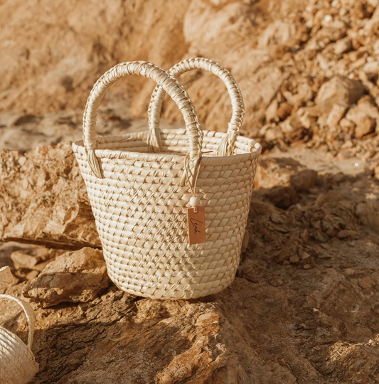 Mini Sunset Basket Bag, Summer Straw Tote