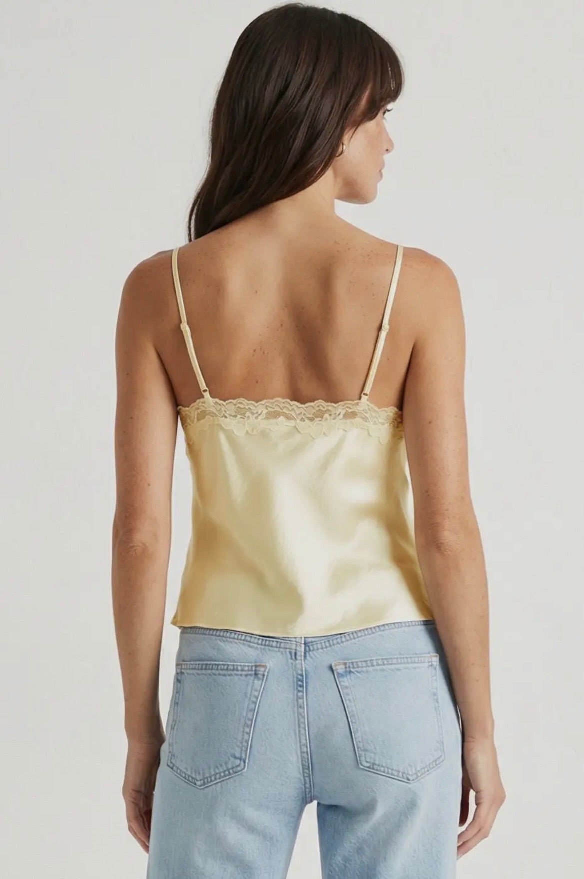 Yellow Lace Satin Cami