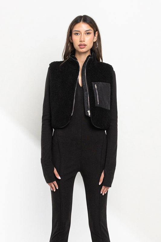 Cropped Zipper Vest