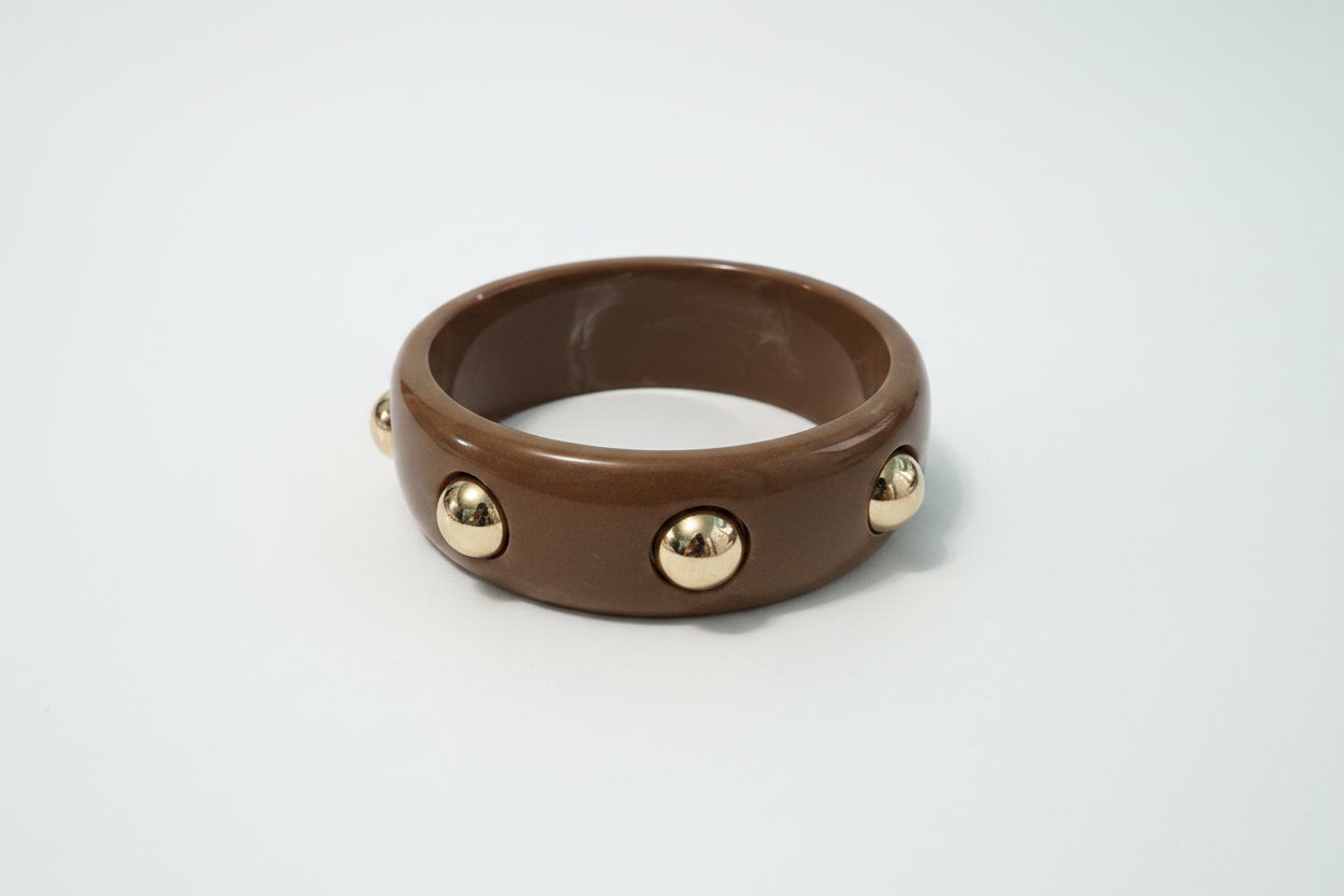 Resin Bangle with Gold Studs
