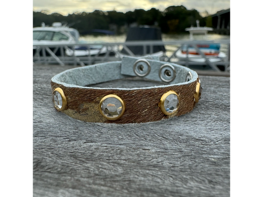 Tan & Gold Leather Bracelet