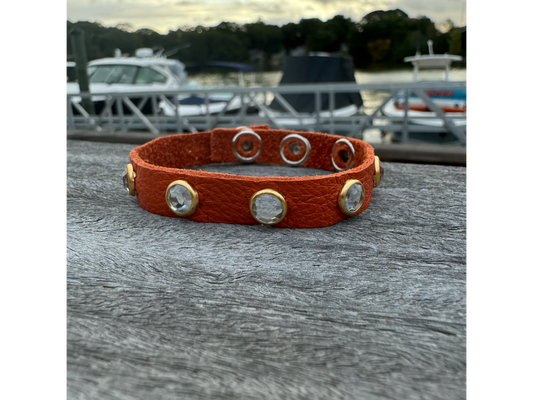 Orange Leather Bracelet