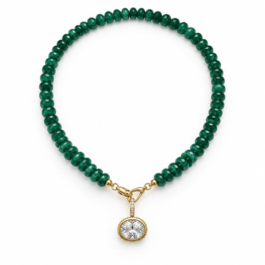 The Geraldine Necklace with Oval Pendant