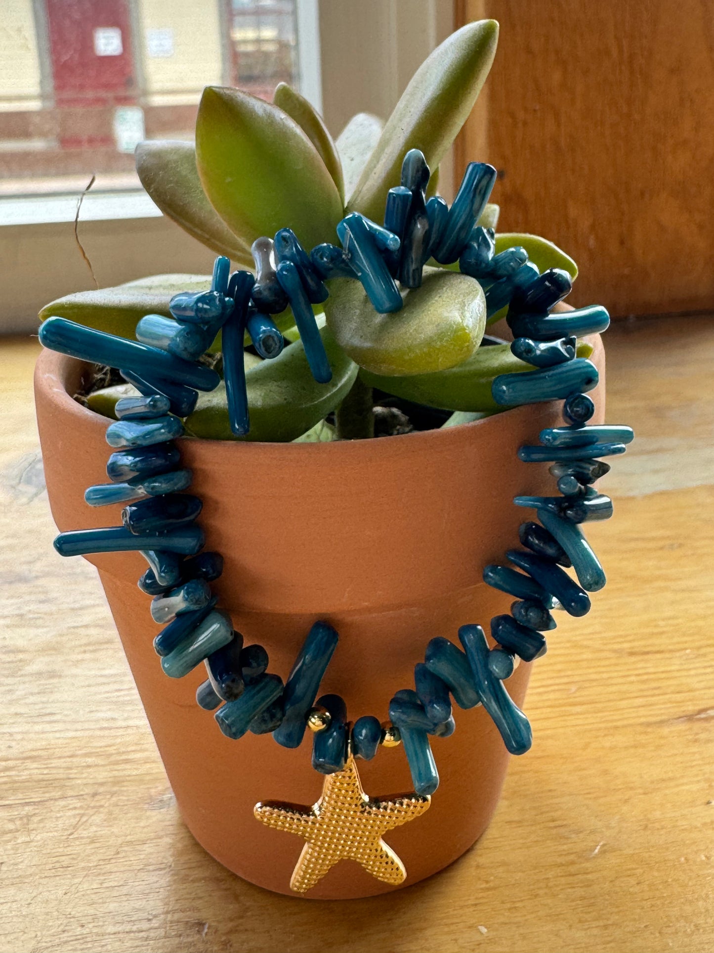 Blue Coral Beads Bracelet