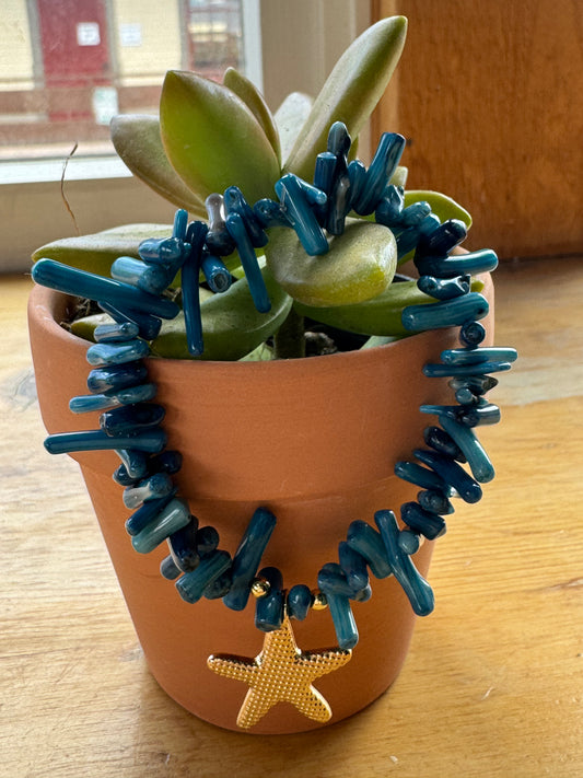 Blue Coral Beads Bracelet