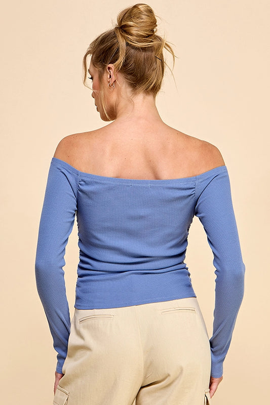 Off Shoulder Ruched Top