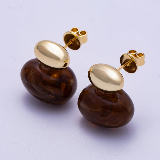 Coffee Resin Studs