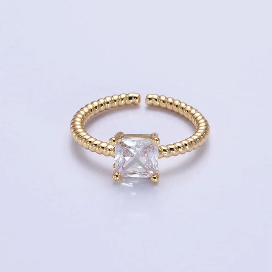 Croissant Clear CZ Ring
