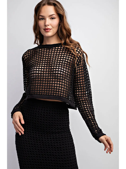 Crochet Long Sleeve Top